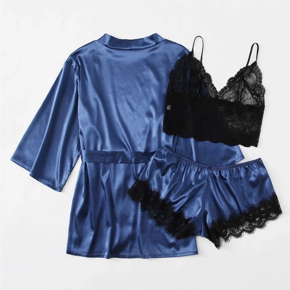 Satin Robe 2pc Set - Picture 13 of 14